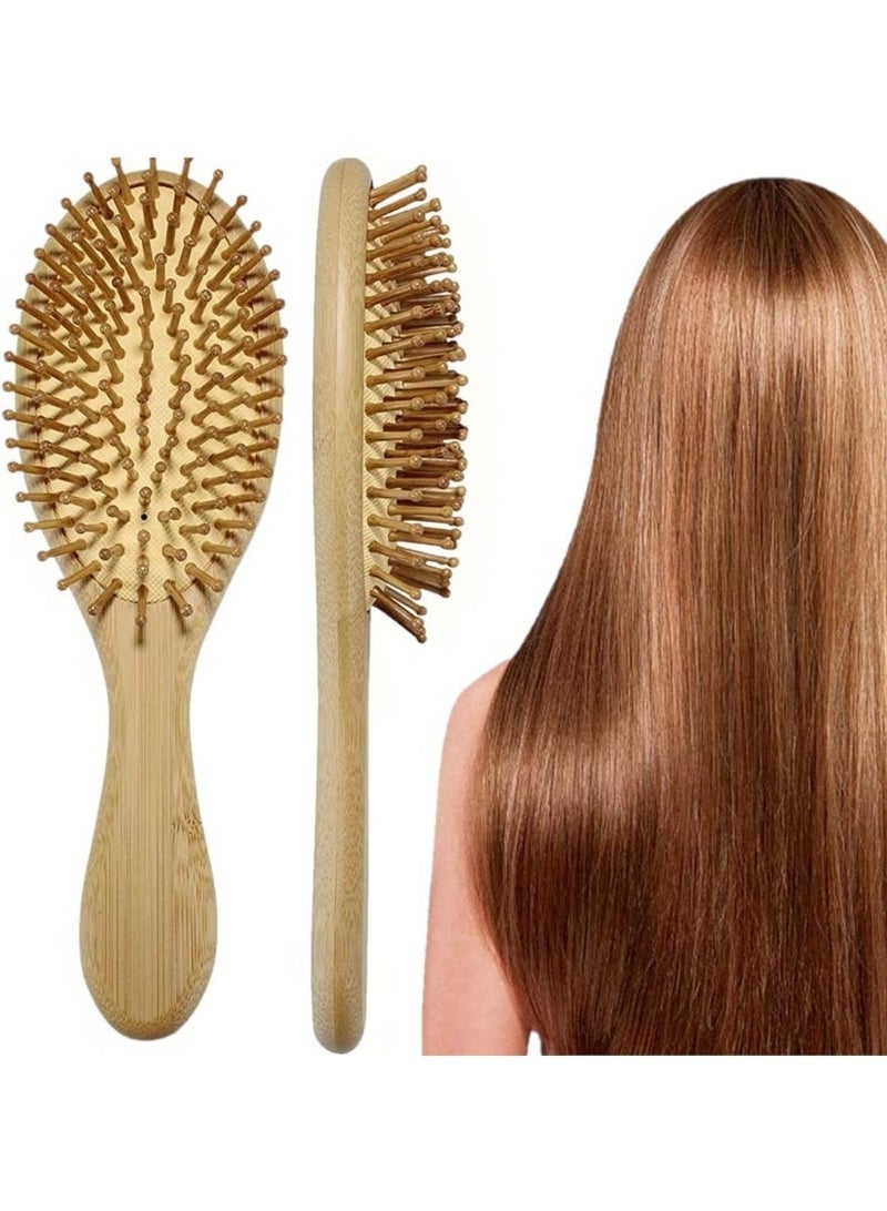 ChicAbode فرشاة شعر خشبية, فرشاة شعر الخيزران الخشب الطبيعي, تدليك فروة الرأس مكافحة فرشاة شعر ثابتة, فرشاة شعر طبيعية صديقة للبيئة, فرشاة شعر طبيعية صديقة للبيئة, فرشاة شعر طبيعية صديقة للبيئة - Image 1